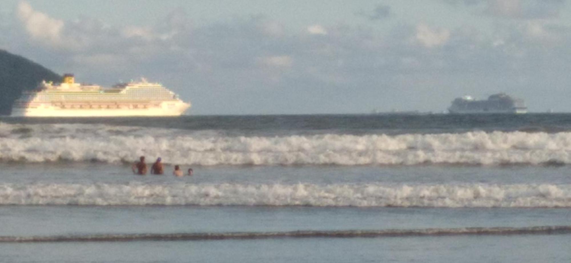 Appartamento Excelente Localizacao O Mar Na Sua Frente Confira São Vicente Esterno foto